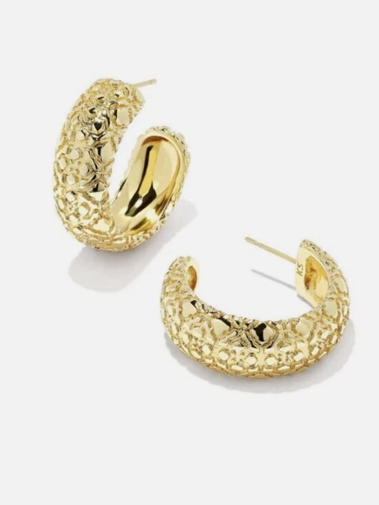 Kendra Scott Jewelry - Kendra Scott Gold Filigree Hoop Earrings